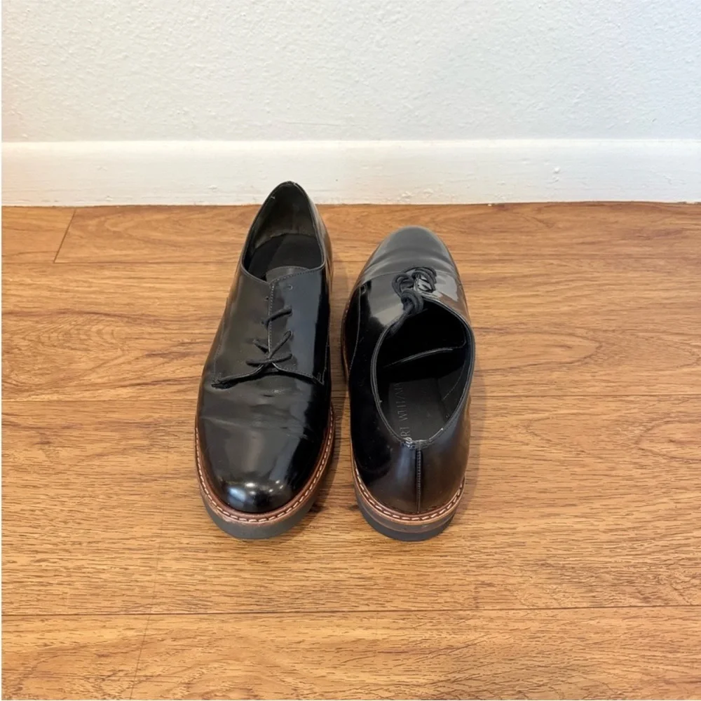Stuart Weitzman Patent Leather Lug Sole Platform Oxfords 8